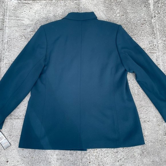 Le Suit Women Blazer Blue Coat Jacket With Scarf New w/ Tag Size 16 $240 - Picture 3 of 10